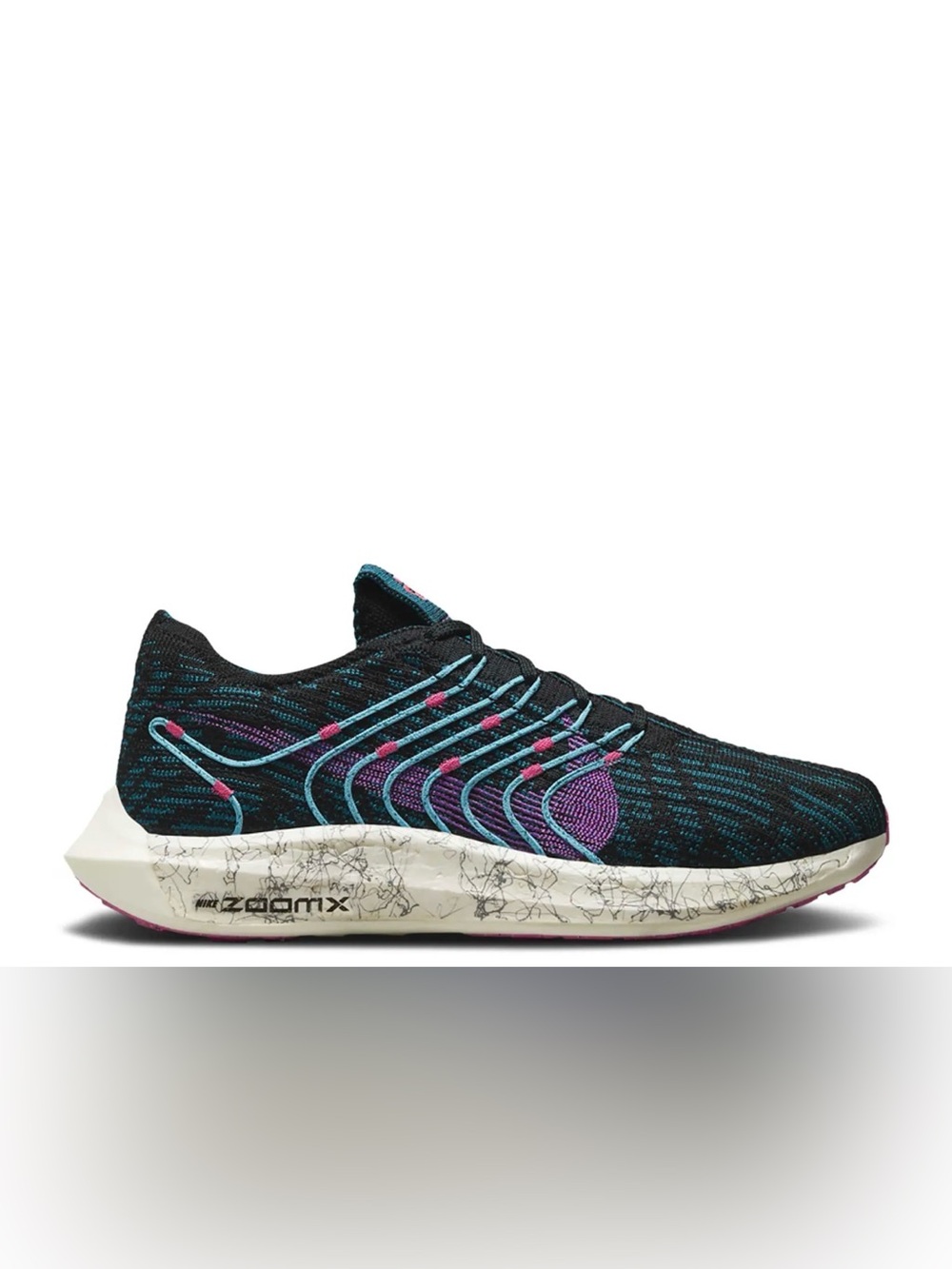 Nike Women's Black Turbo Running Shoes with Teal and Purple Pink Highlights